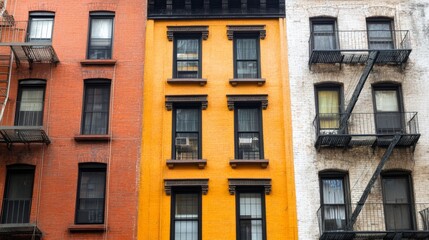 Fototapeta premium Vibrant Urban Building Facade in High Contrast Colors