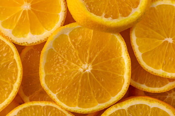 Bright and juicy lemon slices arranged in a vibrant display capturing freshness and zest