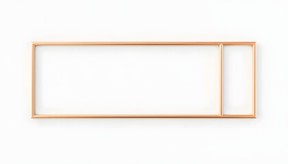 A4 Rose gold frame mockup on a white background. 2x3 Horizontal 3d Rendering. isolated with white shades