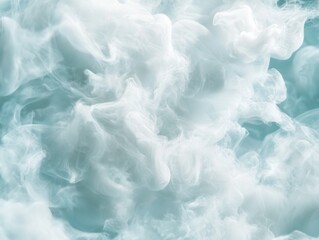 Obraz premium Heavenly tranquility of soft white smoke in blue waters abstract art serene environment close-up view