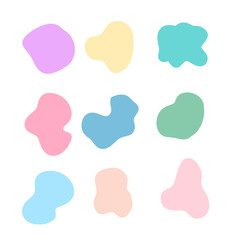 Abstract Pastel Colorful Shapes set