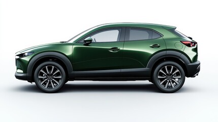 Deep Metallic Green Crossover SUV in Soft Shadows