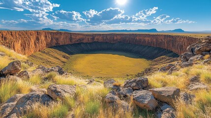 Vast crater, Arizona, landscape, sunny day, arid, dry,  nature