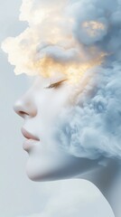 Obraz premium Divine energy manifestation inspired art abstract portrait ethereal atmosphere high-resolution details mystical concept