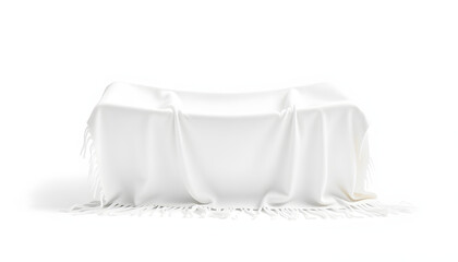 White beach towel isolated white background, minimalism. isolated with white shades