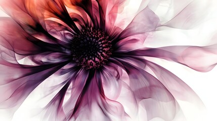 Obraz premium Abstract Purple and Red Flower Digital Art