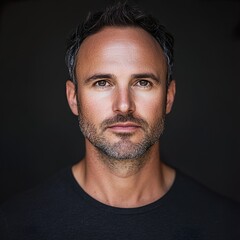 Obraz premium Portrait of a Handsome Man: Serious and Confident