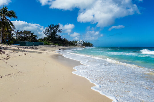Surf at Love Baech at New Providence island, Bahamas