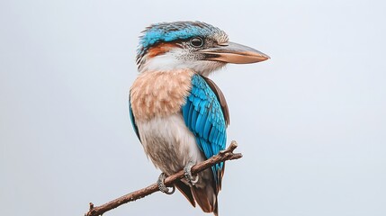 A Vibrant Blue Collared Kingfisher Perched On A Branch