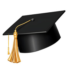 Polished and Stylish Graduation Cap Icon on Transparent Background Perfect for Educational Themes