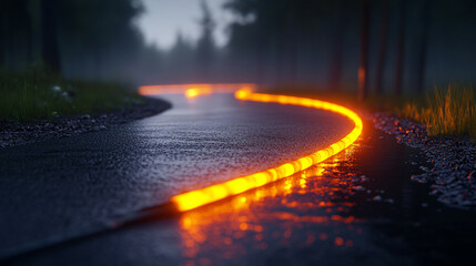 A single glowing wire in a dark, shadowy room symbolizes the fragile yet powerful thread of connectivity amidst chaos, representing potential, energy, and the intersection of order and disorder
