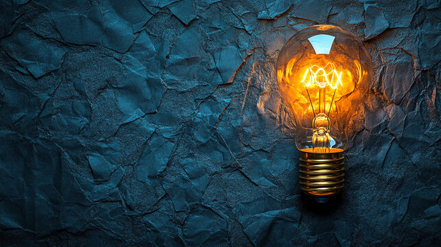 crumpled paper beside a glowing light bulb represents the journey from failure to success, symbolizing chaos transforming into clarity and innovation through perseverance and creativity