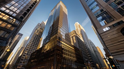 Obraz premium Golden Hour Skyscrapers
