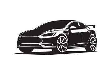 car isolated on white background silhouette vector file