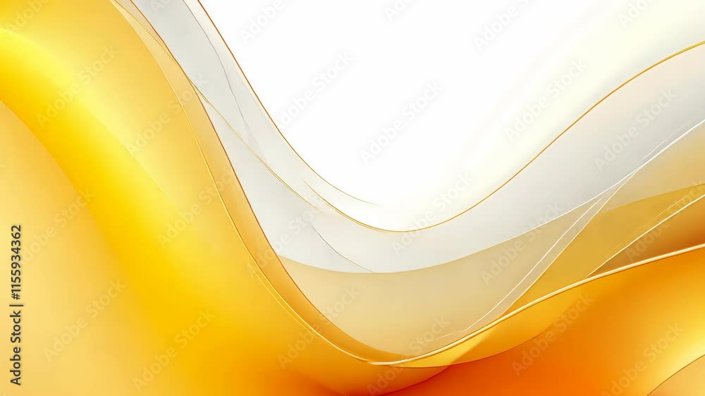 Poster video with abstract yellow wavy background features sleek and elegant flowing lines. luminous yellow
