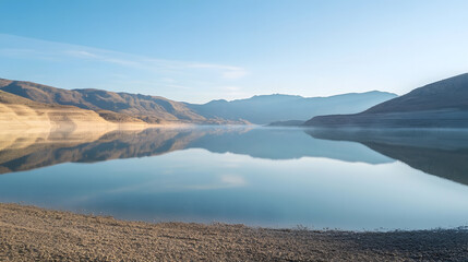 Obraz premium Mountain Lake Reflection at Dawn