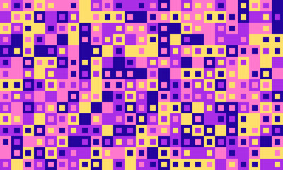 Trendy mosaic-style pattern with structured geometry. A vibrant, colourful grid design ideal for cover art, fabric, or creative posters.