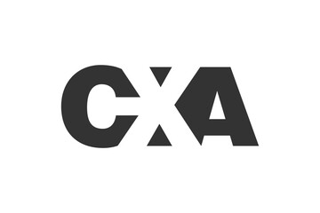 Obraz premium CXA logo design. Initial letter C X A bold font style for tech startups, consulting, corporate branding. Creative company name, headlines typography identity, trendy logotype.