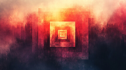 Naklejka premium gradient square fading seamlessly into the background symbolizes transformation, impermanence, and the balance between order and chaos, offering an abstract meditation on life's transitions