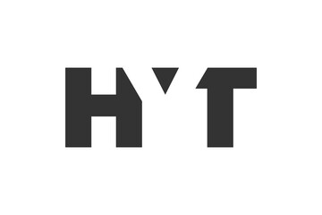 Obraz premium HYT logo design. Initial letter H Y T bold font style for tech startups, consulting, corporate branding. Creative company name, headlines typography identity, trendy logotype.