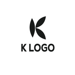 Fototapeta premium k with leaf logo icon