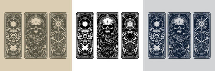 dark lich playing card tattoo design