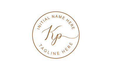 KP P K initial signature logo template vector