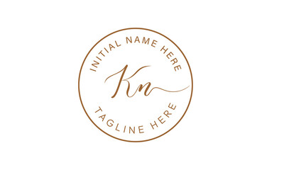 KN N K initial signature logo template vector