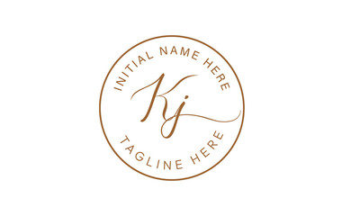 KJ J K initial signature logo template vector