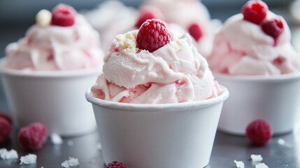 Moscow City Federation Tower's Ice Cream Factory serves creamy ice cream in glasses.