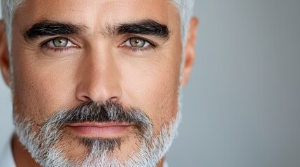 Obraz premium A close up of a man with a white beard and mustache