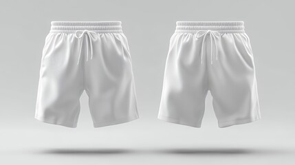 White Athletic Shorts Mockup Simple Design Studio Background