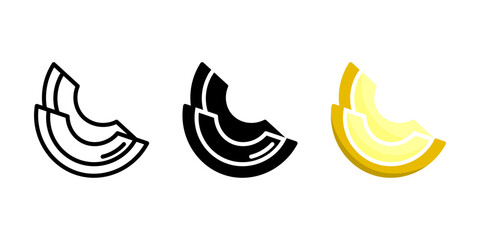 Yellow melon color icon. Ripe berry symbol. Fresh fruit sign. Summer pictogram.