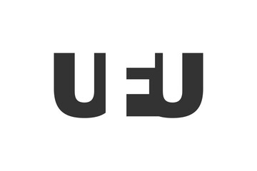 UFU logo design. Initial letter U F U bold font style for tech startups, consulting, corporate branding. Creative company name, headlines typography identity, trendy logotype.