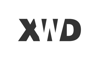 XWD logo design. Initial letter X W D bold font style for tech startups, consulting, corporate branding. Creative company name, headlines typography identity, trendy logotype.