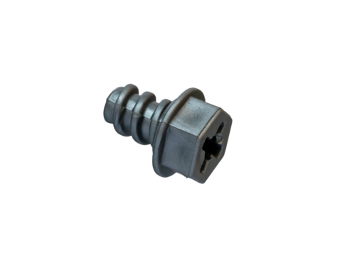 plastic screw on white background