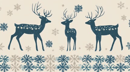 Nordic deer and snowflake pattern creates cozy winter atmosphere for festive gatherings
