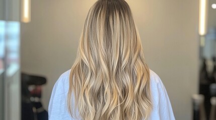 Balayage technique demonstration on long hair for spring hairstyle inspiration