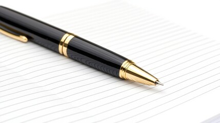 Close up of notebook with handwritten study notes and pen