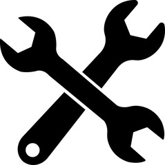 Wrench key icon. Simple wrench tool flat vector icon for web design on white background. Automotive Icon. Settings and repair, service sign - stock vector. Mechanic spanner vector.