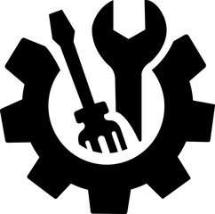 Wrench and screwdriver key icon. Simple setting tool flat vector icon for web design on white background. service icon. Settings and repair, service sign - stock vector. Mechanic spanner vector.