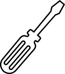 Screwdriver key icon. Simple setting tool line vector icon for web design on white background. service icon. Settings and repair, service sign - stock vector. Mechanic spanner vector.