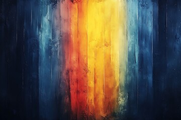 Abstract background with vertical gradient of blue, orange and yellow planks