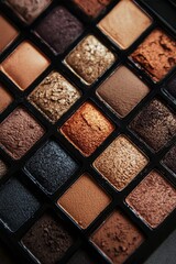 Fototapeta premium Makeup palette display featuring warm and neutral tones for versatile looks