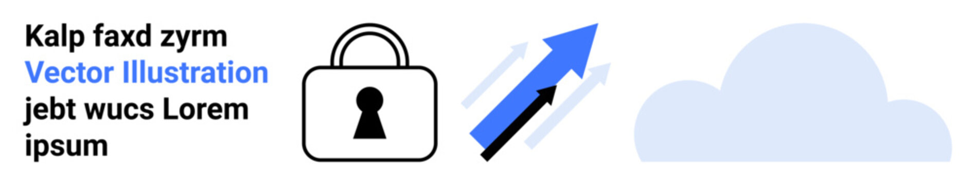 Lock icon with upward arrow pointing to a cloud, signifying secure cloud data transfer. Ideal for cybersecurity, data protection, cloud storage, information security, secure communication, IT