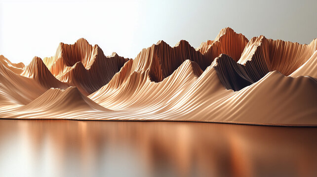 Dramatic golden mountains flowing textures minimalist design atmospheric tones. Luxury art, corporate visuals, scenic backdrops