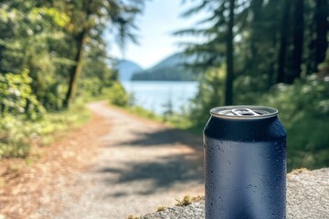 Cool Drink by the Lake in Summer Forest
