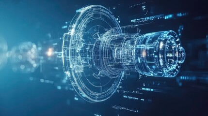 Futuristic Mechanical Design with Bright Lighting