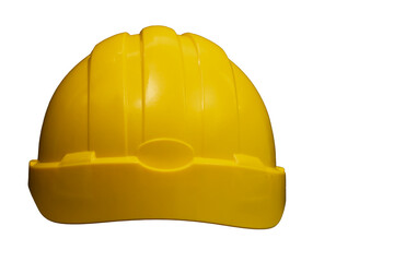 Yellow protective helmet ensuring workplace safety on transparent background