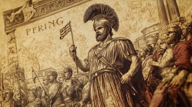 Pericles's Funeral Oration on the 1955 50 drachma currency from Greece. Pericles' well-known historical speech from the conclusion of the first year of the Peloponnesian War.
